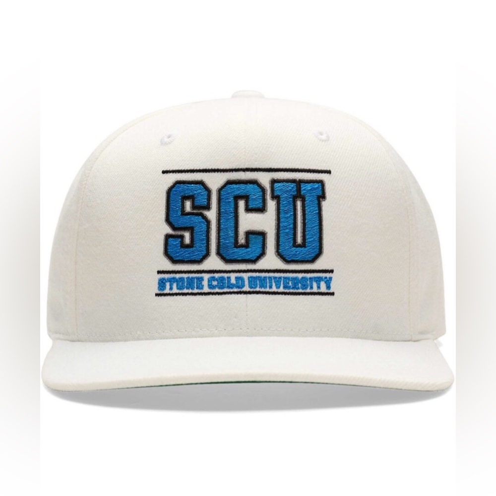 NWOT Steve Austin Hat Snapback Stone Cold University WWE Wrestlemania RAW White